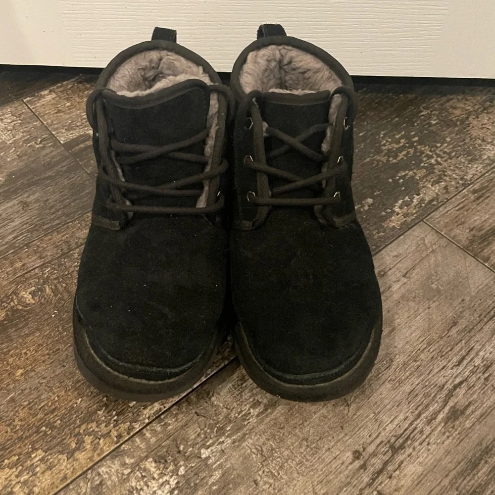 UGG Black Suede Fur-Lined Boots